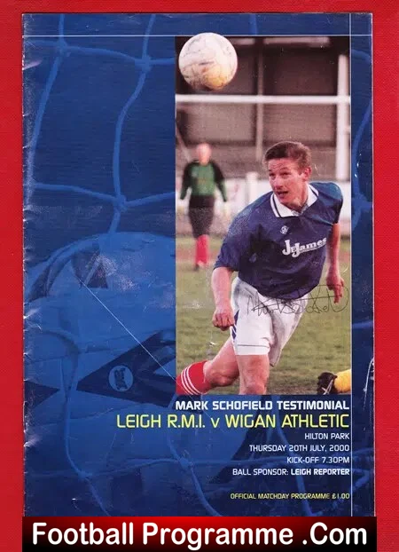 Mark Schofield Testimonial Benefit Match Leigh RMI 2000 - Signed - Image 2