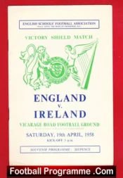 England v Northern Ireland 1958 – Schoolboys Vicarage Road Watford