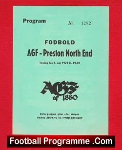 AFG v Preston 1972 - football programme