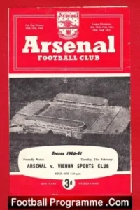 Arsenal v Vienna Sports Club 1961 – Friendly Match