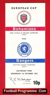 Bohemian v Glasgow Rangers 1975 – European Cup Ireland