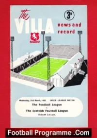 England Football League v Scotland League 1962 – At Aston Villa