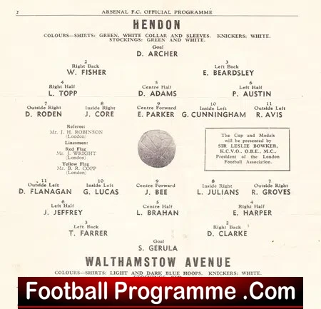 Hendon v Walthamstow Avenue 1955 - London Senior Cup Final - Image 3