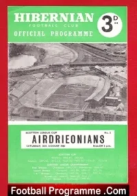 Hibernian Hibs v Airdrieonians Airdrie 1960