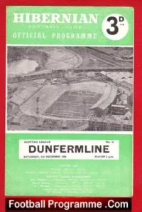 Hibernian Hibs v Dunfermline Athletic 1960