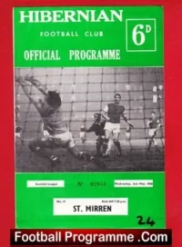 Hibernian Hibs v St Mirren 1966