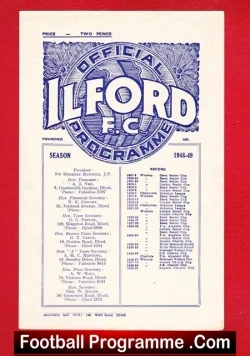 Ilford v Dulwich Hamlet 1948 - 1940s Programme - football programme