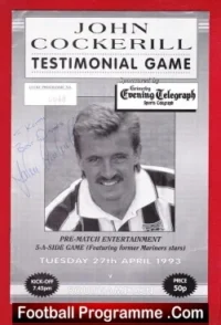 John Cockerill Testimonial Benefit Match Grimsby Town 93 Signed