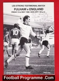 Les Strong Testimonial Benefit Match Fulham 1982 – Signed