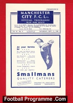 Manchester City v Manchester United 1948 - 1940s Programme - football programme