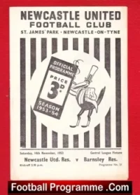 Newcastle United v Barnsley 1953 – Reserves Match