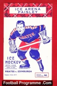 Paisley Pirates Ice Hockey v Edinburgh Royals 1955 – Scotland