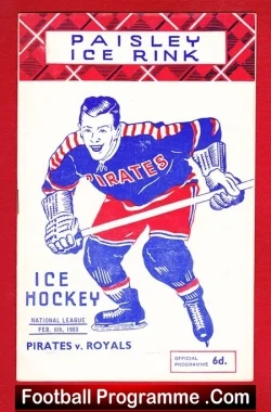 Paisley Pirates Ice Hockey v Edinburgh Royals 1953 - Scotland - sport programme