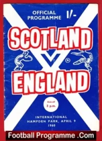 Scotland v England 1960 – Hampden Park – Glasgow