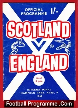 Scotland v England 1960 - Hampden Park - Glasgow - football programme