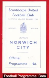 Scunthorpe United v Norwich City 1963