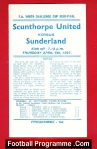 Scunthorpe United v Sunderland 1967 – FA Youth Cup Semi Final