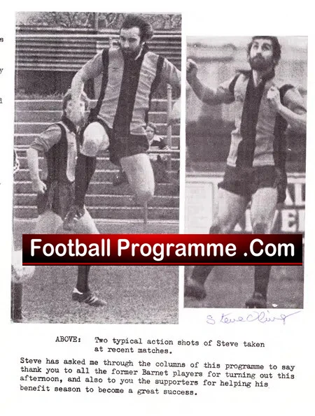 Steve Oliver Testimonial Benefit Match Barnet 1980 - Signed - Image 3