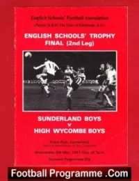 Sunderland v High Wycombe 1981 – Schoolboys Trophy Cup Final