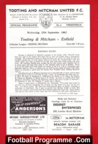 Tooting Mitcham v Enfield 1963 – Isthmian League