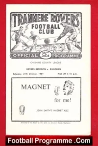 Tranmere Rovers v Runcorn 1964 – Reserves Match
