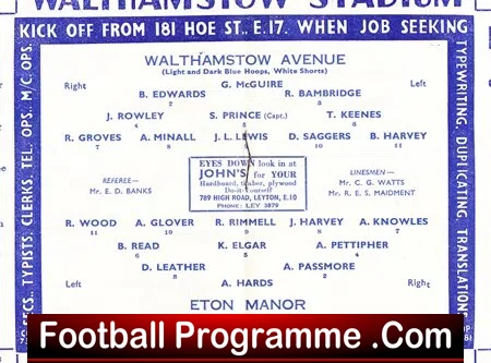 Walthamstow Avenue v Eton Manor 1961 - Image 3