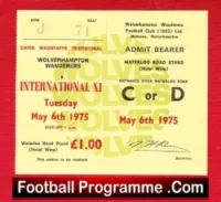 Wolves Wolverhampton David Wagstaff Testimonial 1975 – Ticket