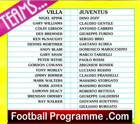 Aston Villa v Juventus 1983 - Football Match European Cup - Image 2