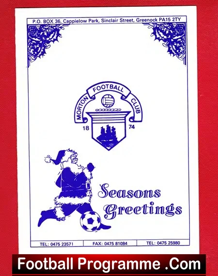Greenock Morton Official Christmas Card Signed Autographed - Image 2