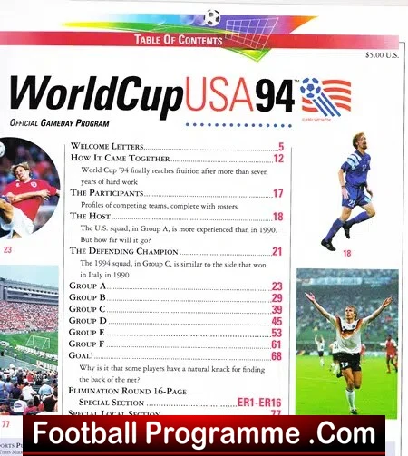 America World Cup USA 1994 Soccer Tournament Programme - Image 3