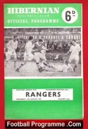 Hibernian Hibs v Glasgow Rangers 1962