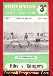 Hibernian Hibs v Glasgow Rangers 1959