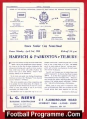 Harwich Parkeston v Tilbury 1961 – Senior Cup Semi Final Ilford