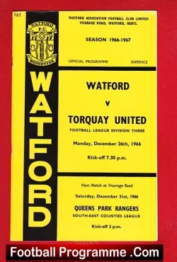 Watford v Torquay United 1966 - football programme