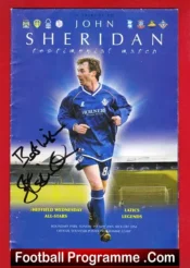 John Sheridan Testimonial Benefit Match Sheffield Wednesday Signed
