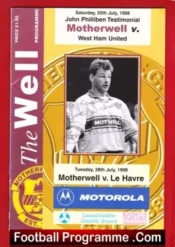 John Philliben Testimonial Benefit Match Motherwell 1998 Signed