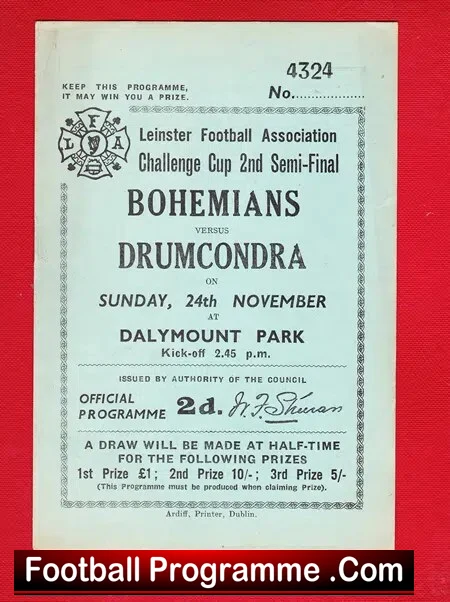 Bohemian v Drumcondra 1943 - Irish Semi Final Leinster - Image 2