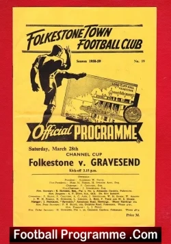 Folkestone Town v Gravesend Northfleet 1959 - Channel Cup