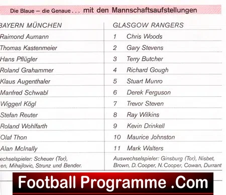 Bayern Munich v Glasgow Rangers 1989 - Germany - Image 2