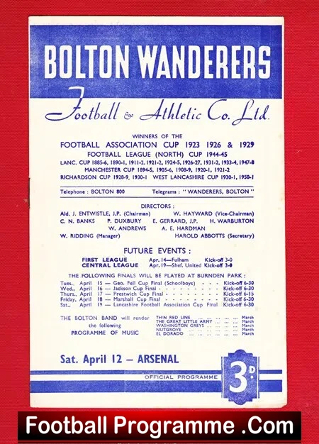 Bolton Wanderers v Arsenal 1952 - Image 2