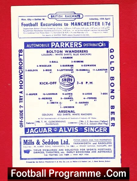 Bolton Wanderers v Arsenal 1952 - Image 3