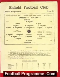 Enfield v Finchley 1963 – Single Sheet Programme