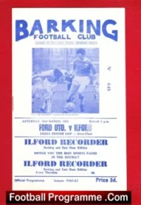 Ford United v Ilford 1963 – Essex Senior Cup Semi Final