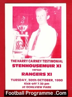 Harry Cairney Testimonial Benefit Match Stenhousemuir 1990 - football programme