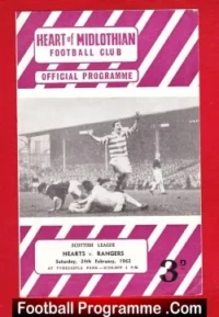 Heart Of Midlothian v Glasgow Rangers 1962