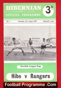 Hibernian Hibs v Glasgow Rangers 1959