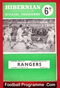 Hibernian Hibs v Glasgow Rangers 1962