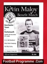 Kevin Maloy Testimonial Benefit Match Dorchester Town Signed