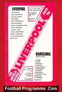 Liverpool v Barcelona 1976 – Semi Final UEFA Cup