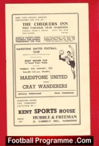Maidstone United v Cray Wanderers 1959 – Kent Senior Cup Replay